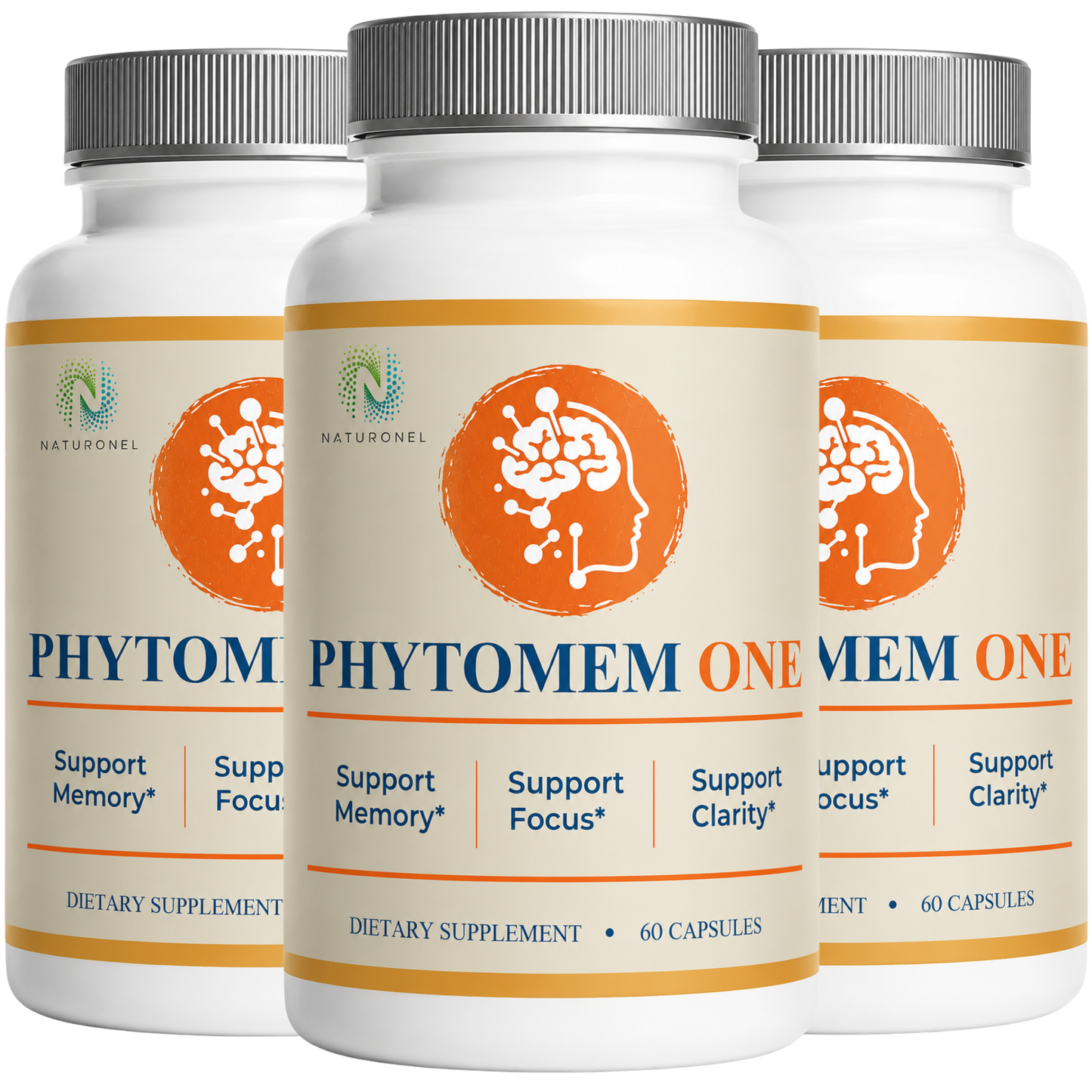 Phytomem One – Memory & Focus Supplement with Nootropic Brain Support Formula, Supports Memory, Focus & Mental Clarity, Cognitive Wellness Supplement - 3 Bottle