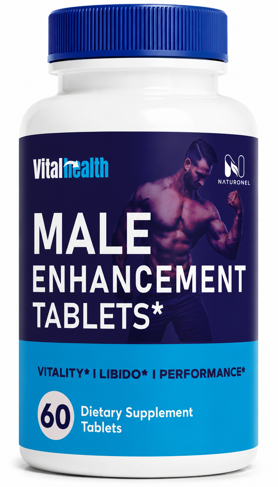 VitalHealth Male Enhancement Tablets – Men's Vitality & Libido Support Supplement, Performance Formula with Herbal Blend - 60 Tablets