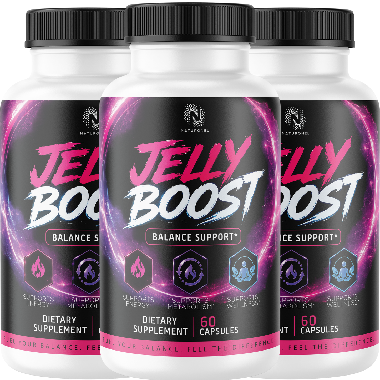 Jelly Boost (3 Pack) Balance Support Supplement with Raspberry Ketones, African Mango, Green Tea Extract, Apple Cider Vinegar & Kelp, Metabolism & Energy Support