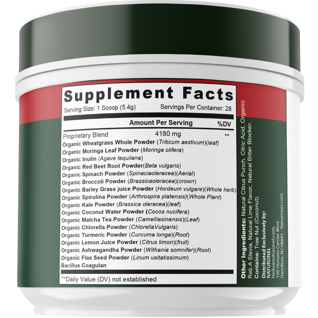 EnerPrime (12 Pack) Advanced Greens Superfood Powder with Probiotics & Digestive Enzymes 17 Organic Greens & Superfoods Citrus Punch