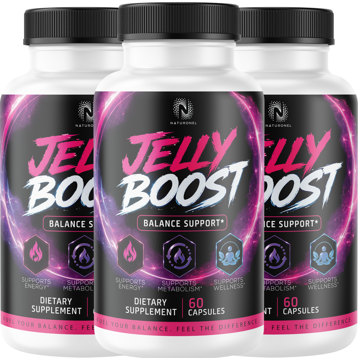 Jelly Boost Balance Support Supplement with Raspberry Ketones, African Mango, Green Tea Extract, Apple Cider Vinegar & Kelp, Metabolism & Energy Support