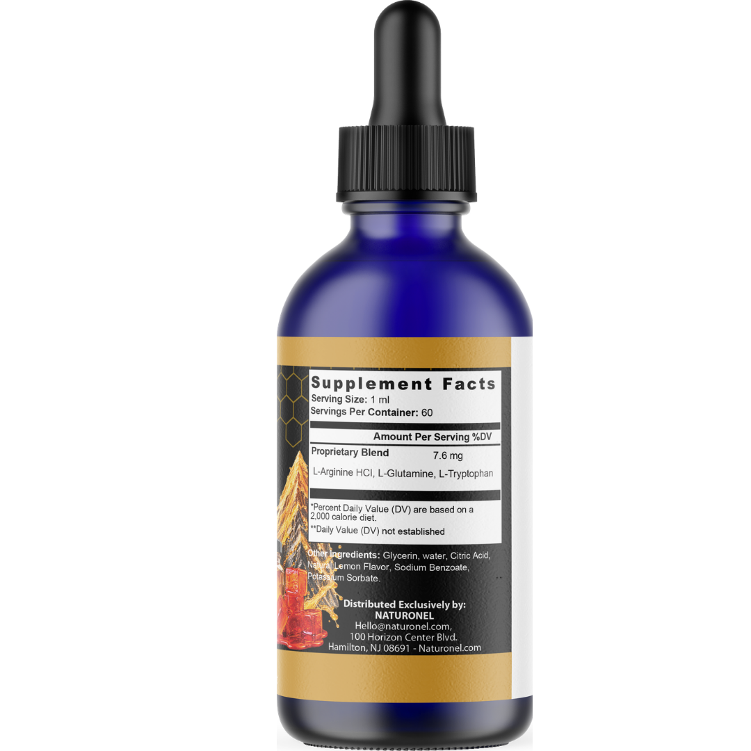 Honey Peak Gelatin Drops – Daily Energy, Strength & Vitality Support – L-Arginine HCl, L-Glutamine & L-Tryptophan Liquid Formula