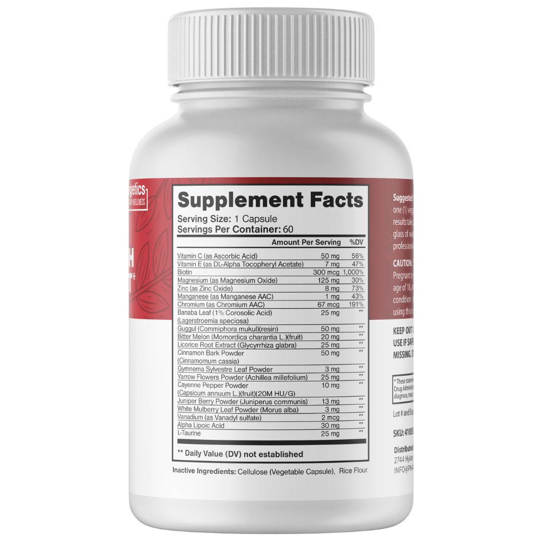 Striction Pro Blood Sugar Health Support Supplement 60 Capsules