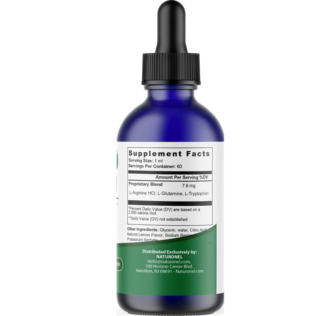 Glyco Bloom Liquid Blood Sugar Support Drops – L-Arginine HCl, L-Glutamine & L-Tryptophan Formula – Natural Lemon Flavor