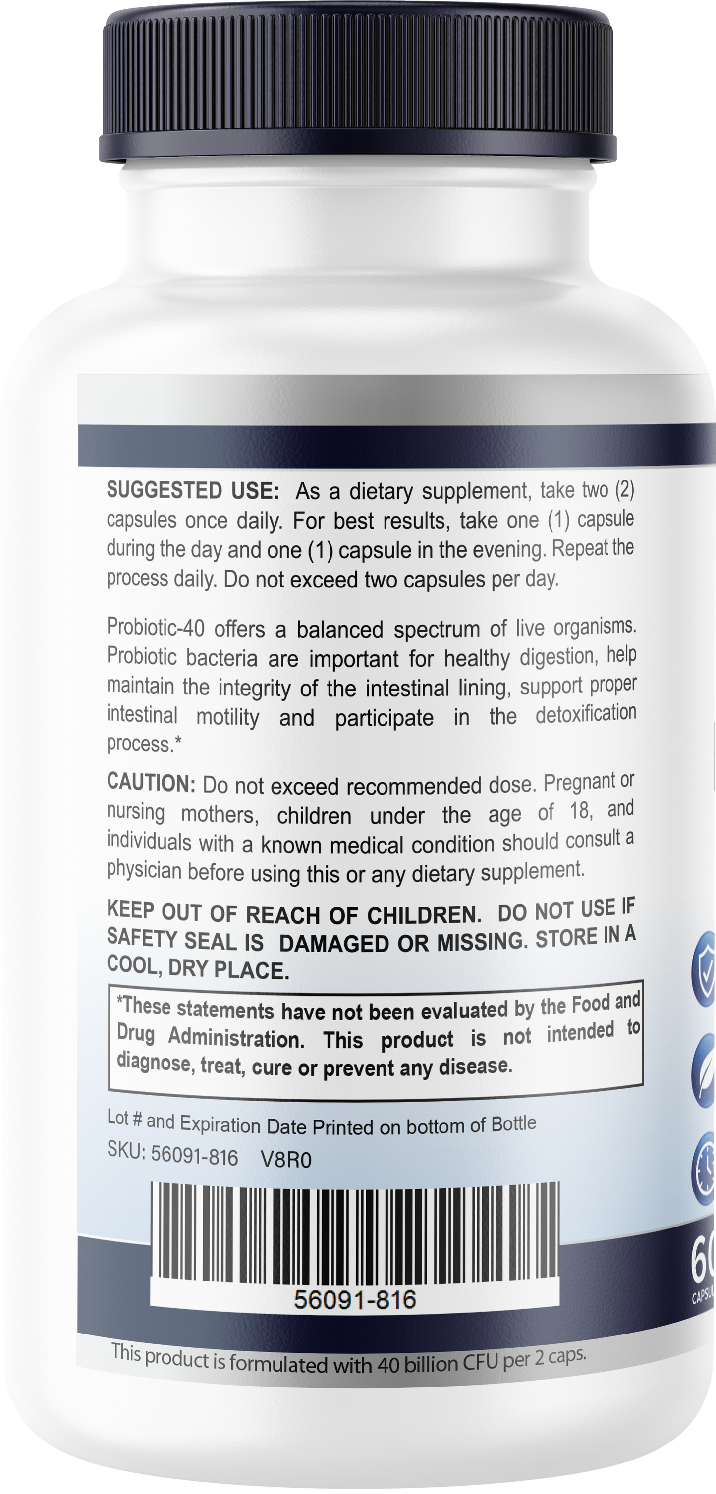 Sibiotica Probiotics (4 Pack) 40 Billion CFU - Multi-Strain Probiotic with Prebiotics - Supports Digestive Health, Gut Balance & Immune Health