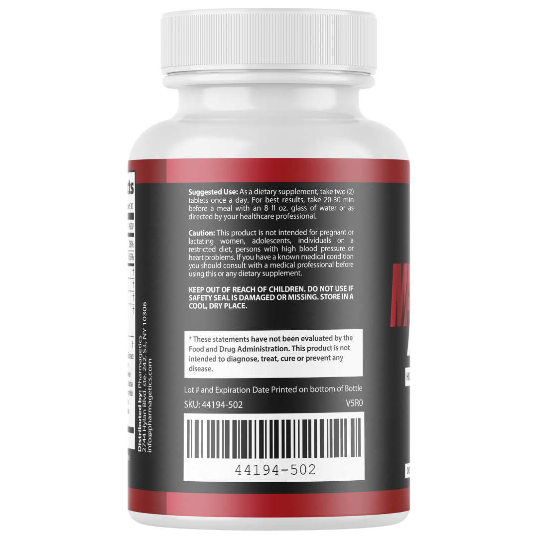 Max Virility Male Performance Support Supplement 60 Tablets