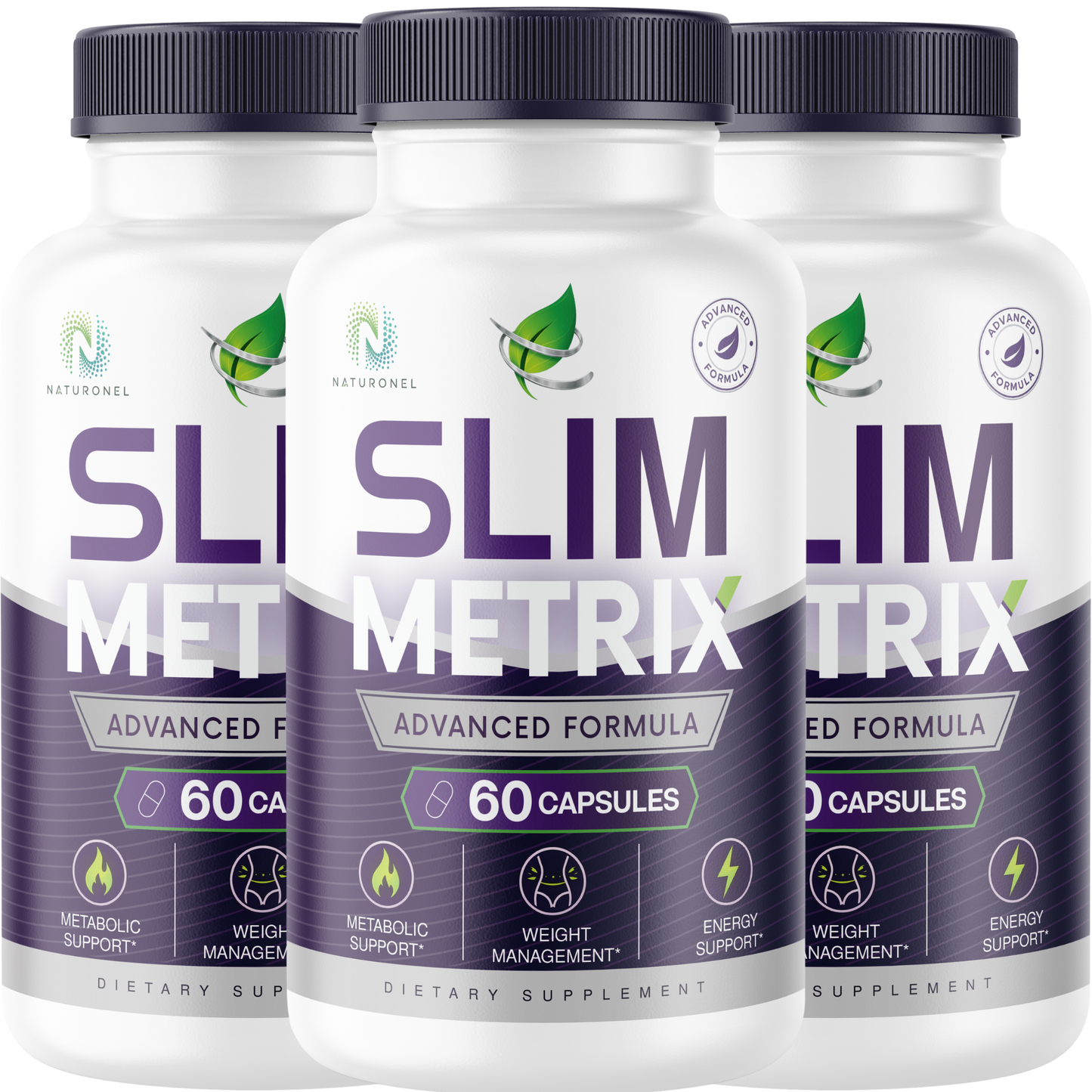 Slim Metrix Advanced (3 Pack) Weight Management Formula – Raspberry Ketones, African Mango, Apple Cider Vinegar, Green Tea Extract & Kelp, Metabolic Support Supplement, Energy Support