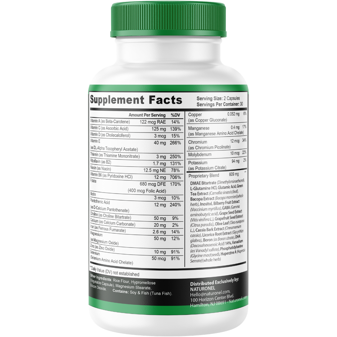 CogniMary Advanced Brain Support Supplement (2 Pack) – Memory, Focus & Mental Clarity Formula with DMAE, Huperzine A, GABA, B Vitamins & Antioxidants