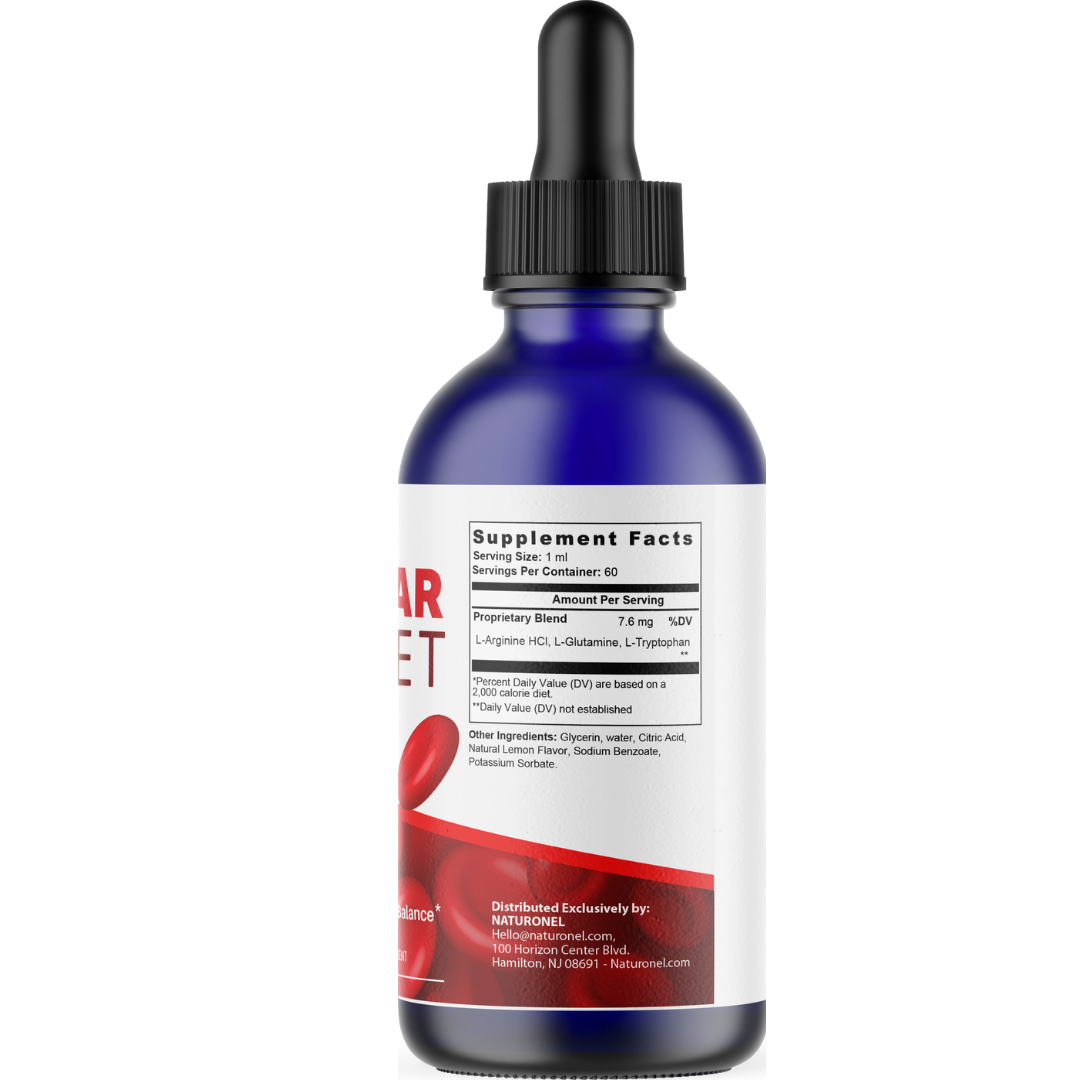 Sugar Reset Liquid Drops (12 Pack) – Daily Metabolic Support Formula – L-Arginine, L-Glutamine & L-Tryptophan – Natural Lemon Flavor