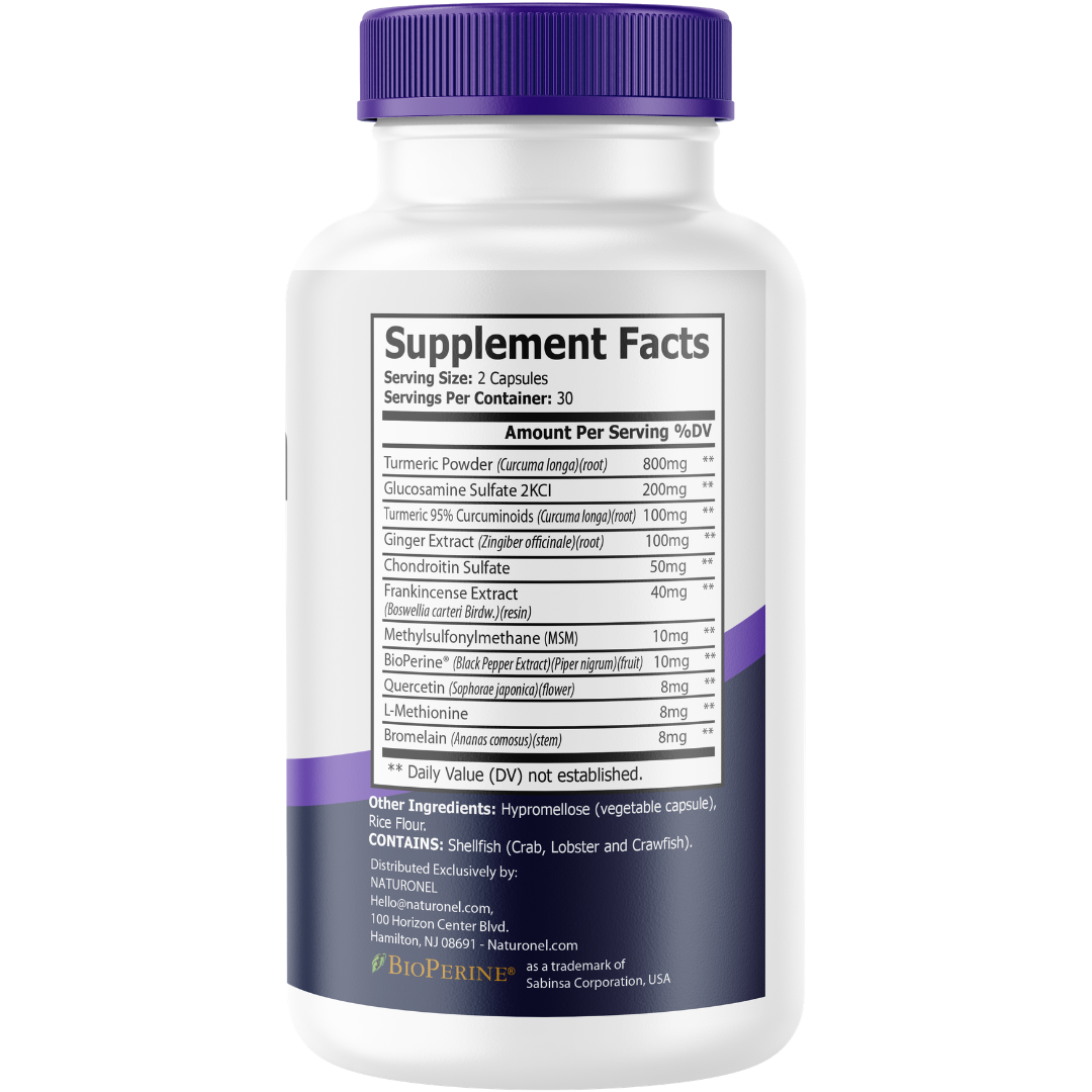 Nervelin Advanced Multi-Ingredient Formula – Turmeric, Glucosamine, Chondroitin, Boswellia, Ginger, MSM & Quercetin