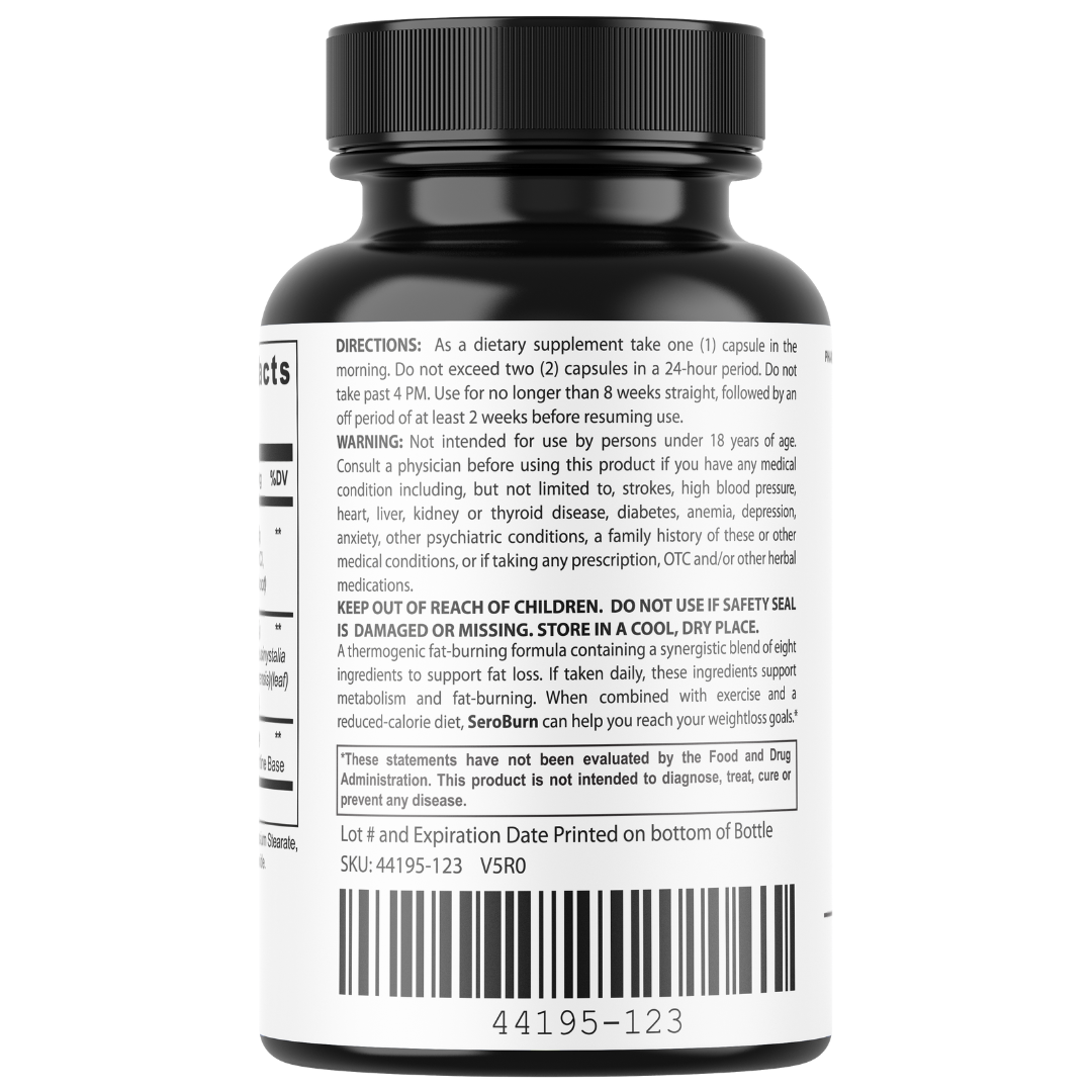 SeroBurn Fat Burning Pills Advanced Weight Loss & Appetite Control 60 Capsules