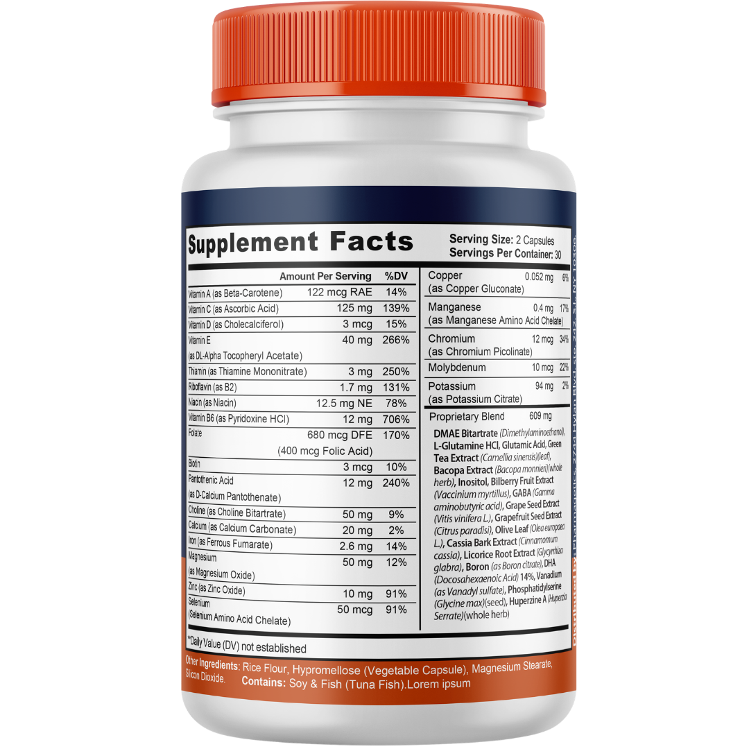 Neuro Salt Brain Focus Supplement Memory Energy Cognitive Support 60 Capsules