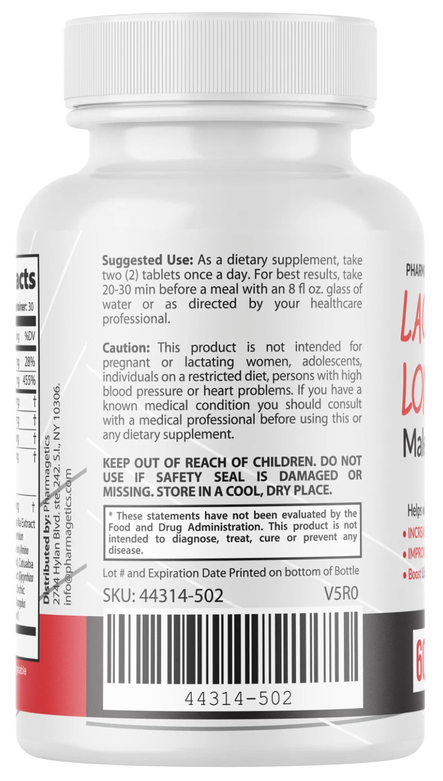 Laguna Long Male Performance Formula, Stamina Support 60 Tablets