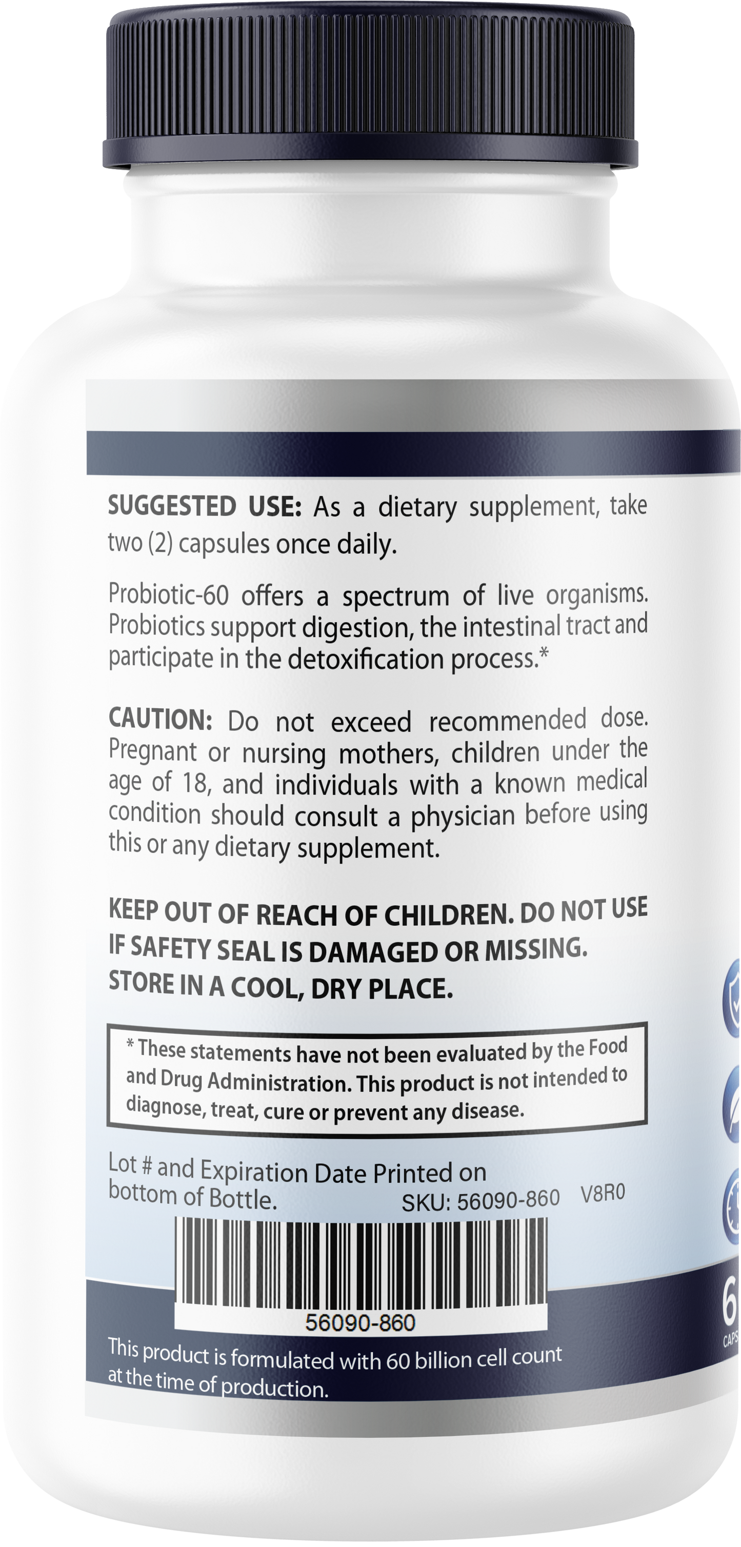 Strengtia (4 Pack) 60 Billion Probiotics – Daily Probiotic Supplement with 6 Clinically Selected Strains, Prebiotic Blend, Digestive & Immune Wellness