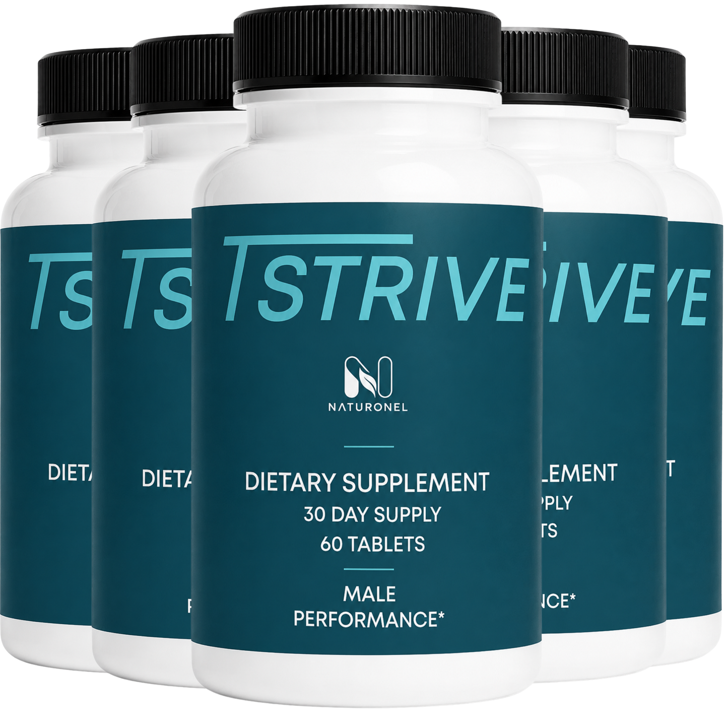 T-Strive Male Performance Supplement for Men – Daily Vitality Formula with Herbal & Nutrient Blend - 5 Bottle