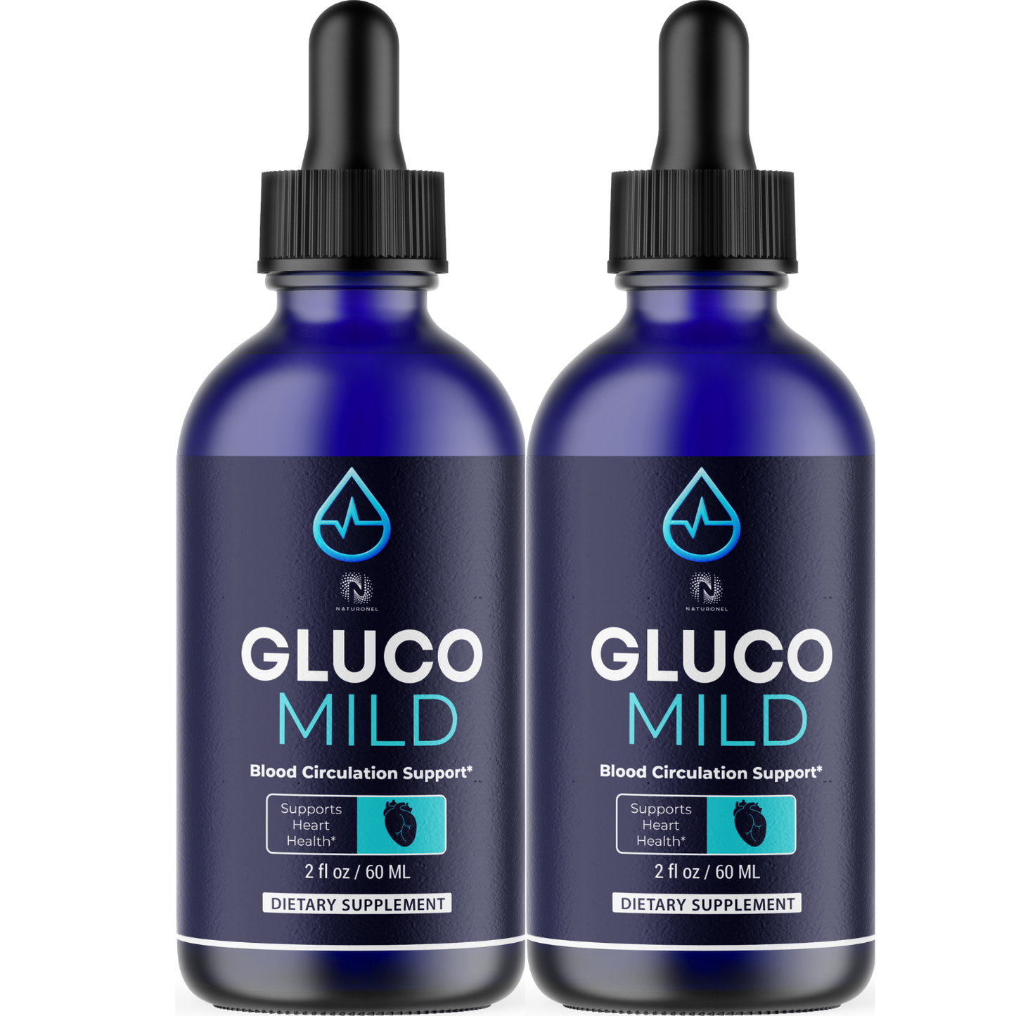 Gluco Mild (2 Pack) Liquid Supplement – Blood Circulation & Heart Health Support, L-Arginine HCl, L-Glutamine & L-Tryptophan
