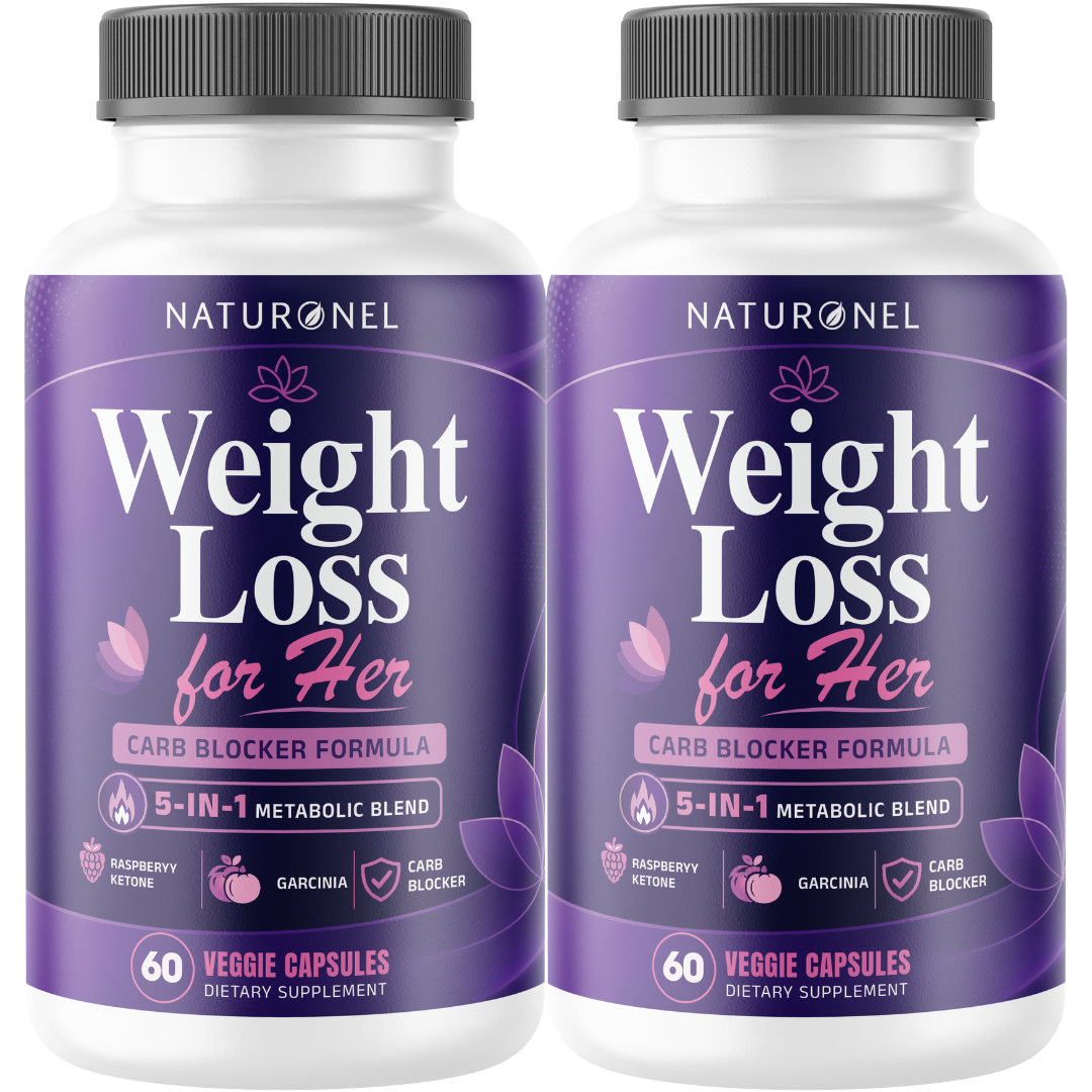 Weight Loss for Her (2 Pack) – Carb Blocker Formula with Green Coffee Bean, Garcinia Cambogia, Raspberry Ketone, Green Tea & Caffeine – 5-in-1 Metabolic Blend – Women's Dietary Supplement