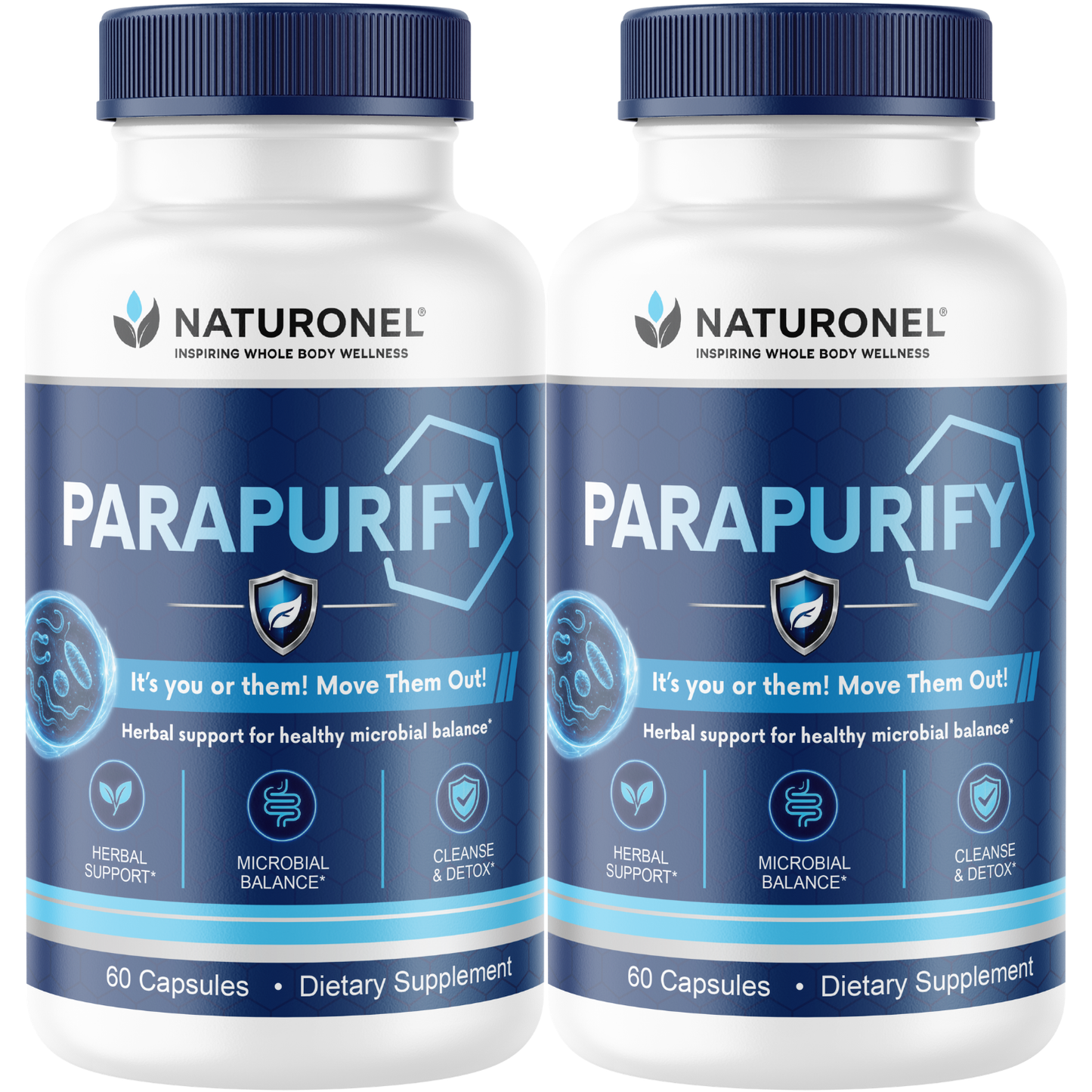 ParaPurify (2 Pack) Herbal Cleanse Supplement for Adults – Microbial Balance & Digestive Wellness Formula with Black Walnut, Psyllium Husk, Chlorella, Ginger & Papaya