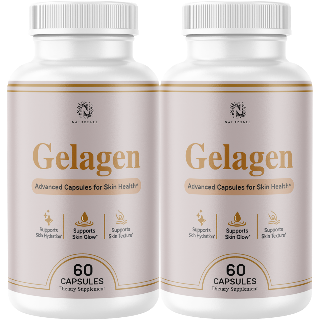Gelagen Advanced Skin Health Supplement (2 Pack) – Skin Hydration, Glow & Texture Support – Biotin 5,000 mcg, Vitamin C, Vitamin E, Vitamins, Minerals & Botanical Blend