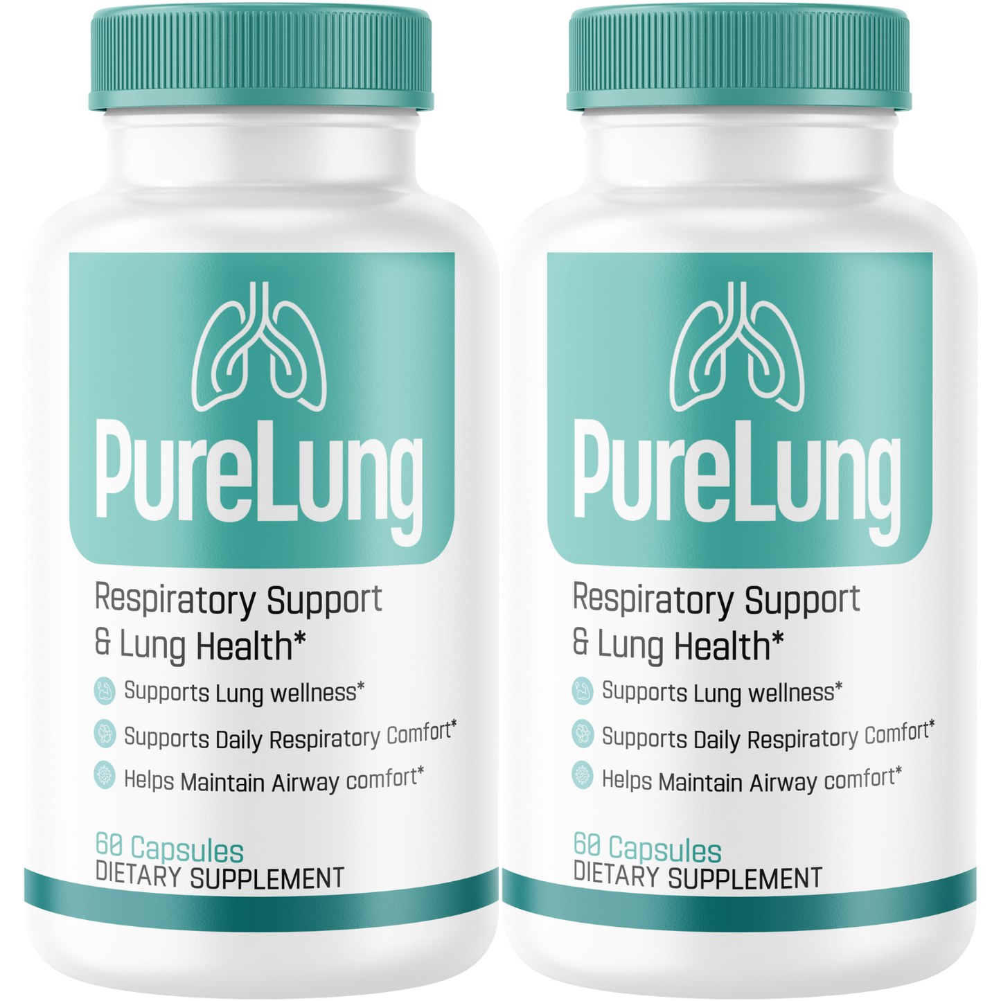 PureLung (2 Pack) Respiratory Support Supplement – Advanced Lung Health Formula with L-Arginine, L-Citrulline, Niacin & Beta-Alanine – Supports Respiratory Wellness, Healthy Airways & Daily Breathing Comfort