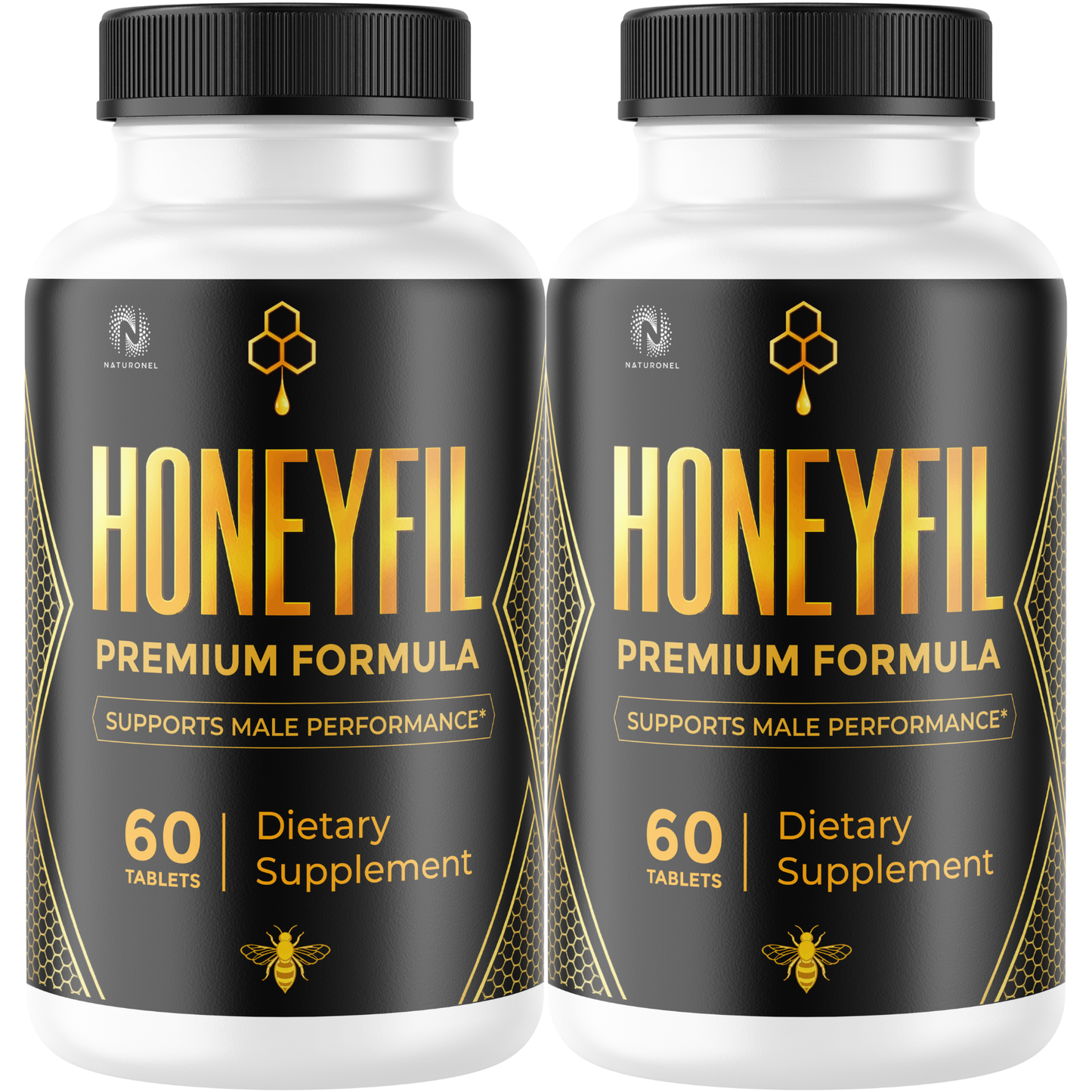 Honeyfil Premium Formula for Men – Male Performance Supplement with Tongkat Ali, Maca Root, L-Arginine, Tribulus, Muira Puama, Ginseng & Zinc