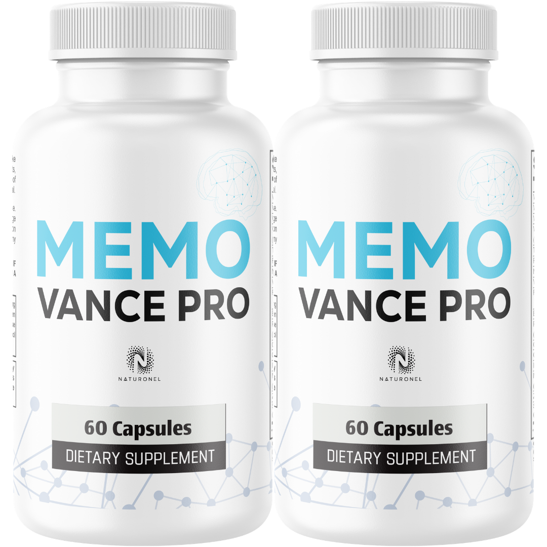 Memo Vance Pro (2 Pack) – Daily Brain Health Supplement for Adults, Memory, Focus & Cognitive Support with Bacopa, DMAE, GABA, Huperzine A & Choline