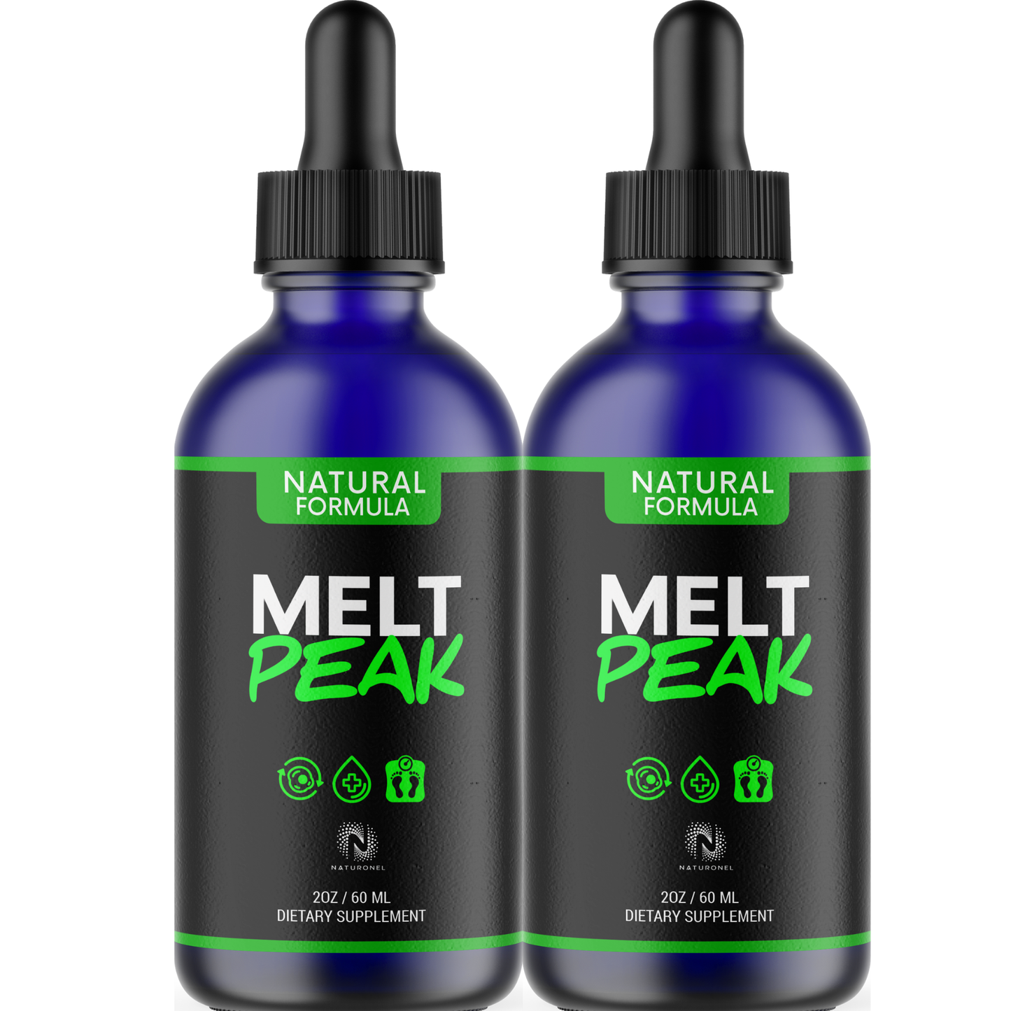 Melt Peak (2 Pack) Natural Formula – Liquid Metabolism Support Drops, Fast-Absorbing Daily Wellness Supplement