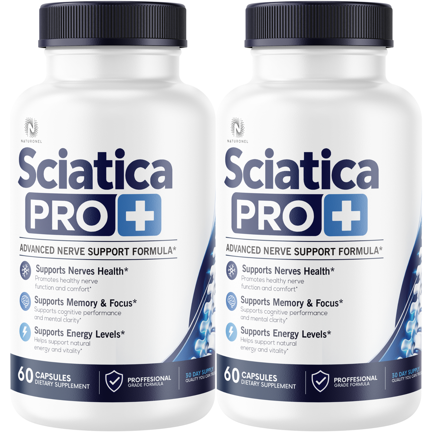 Sciatica Pro+ Advanced Nerve Support Supplement with Turmeric, Glucosamine, Chondroitin, Boswellia, MSM, Ginger & BioPerine®, Joint & Nerve Health Formula