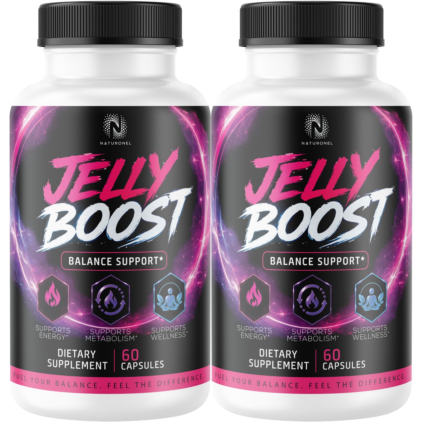 Jelly Boost (2 Pack) Balance Support Supplement with Raspberry Ketones, African Mango, Green Tea Extract, Apple Cider Vinegar & Kelp, Metabolism & Energy Support