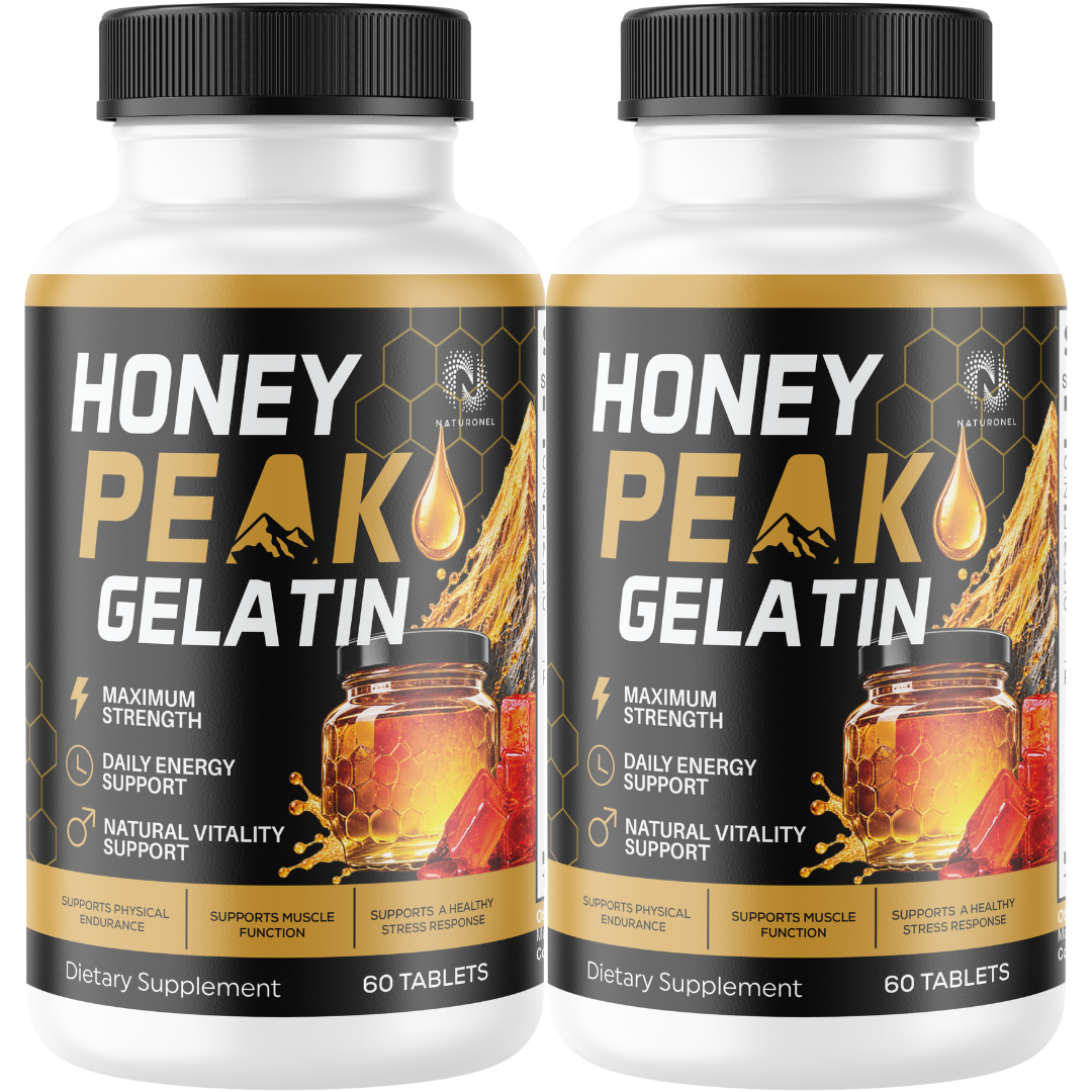 Honey Peak Gelatin for Men (2 Pack)– Premium Daily Vitality Formula with Longjack, Maca Root, L-Arginine, Tribulus, Ginseng & Boron – Energy, Endurance & Performance Support