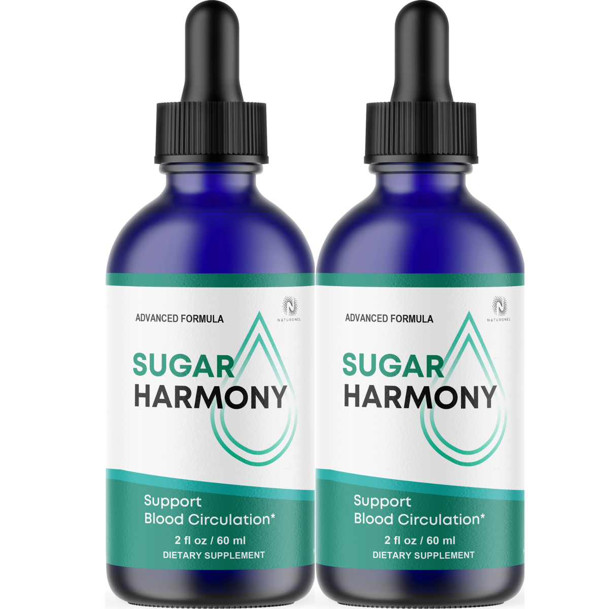 Sugar Harmony Drops (2 Pack) – Advanced Blood Circulation Support with L-Arginine, L-Glutamine & L-Tryptophan – Liquid Dietary Supplement