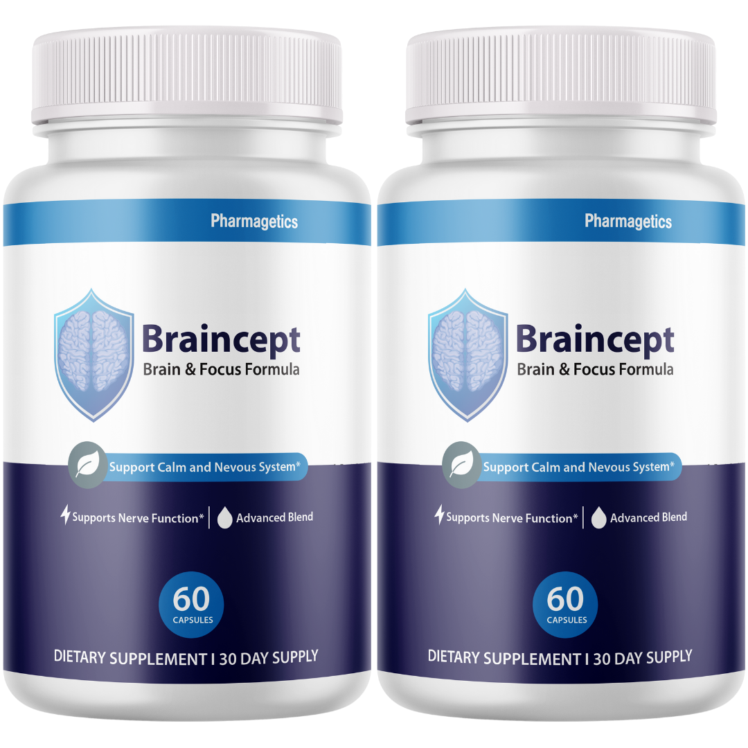 Braincept Brain & Focus Formula, Calm Nervous System Support 60 Capsules