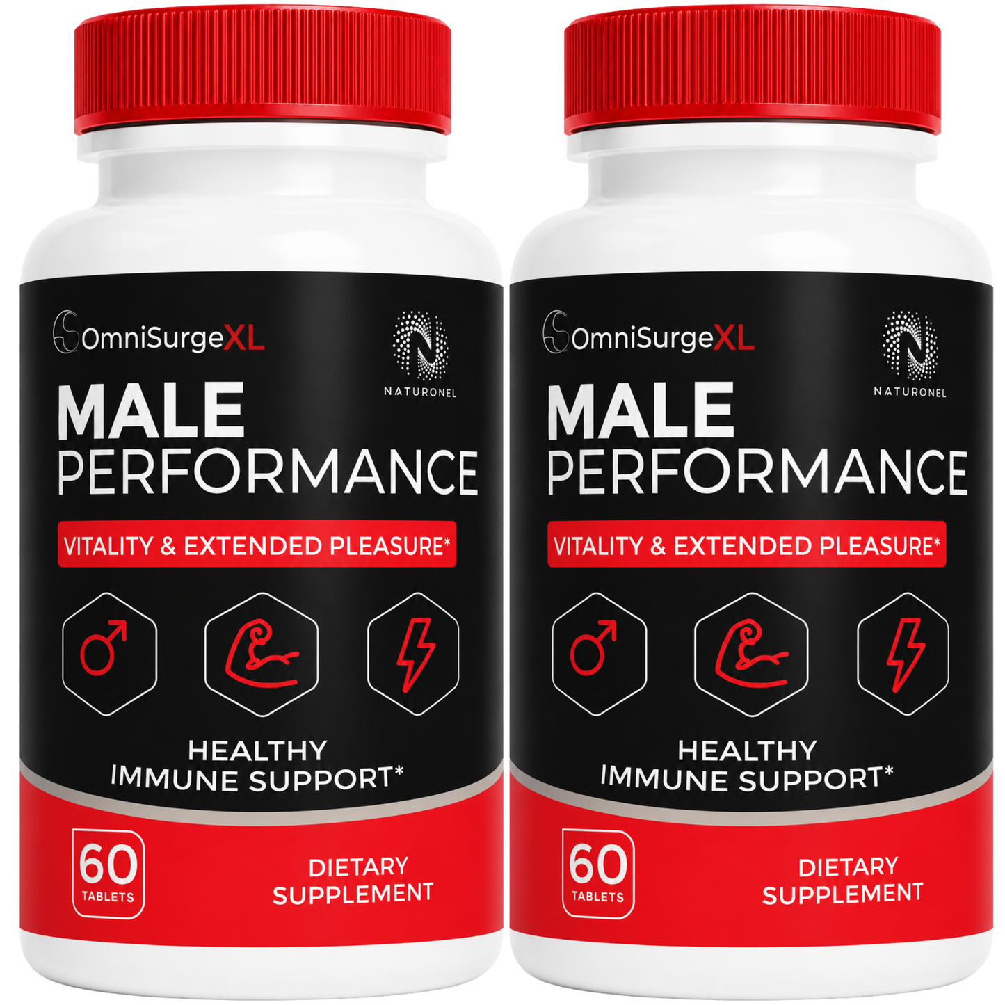 OmniSurgeXL (2 Pack) Male Performance – Men's Daily Vitality Formula with Longjack, Maca, L-Arginine, Ginseng, Tribulus, Pumpkin Seed & Zinc