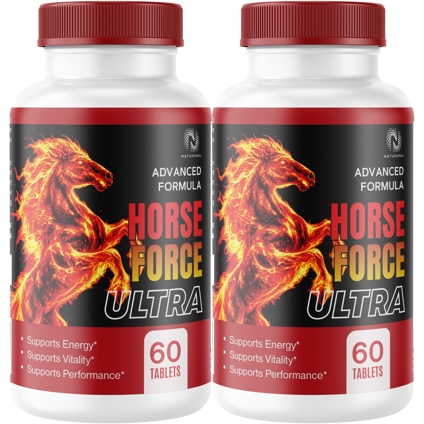 Horse Force Ultra (2 Pack) Supplement for Men - Longjack, Maca, L-Arginine, Ginseng & Tribulus Blend with Zinc - Daily Vitality, Energy & Performance Support