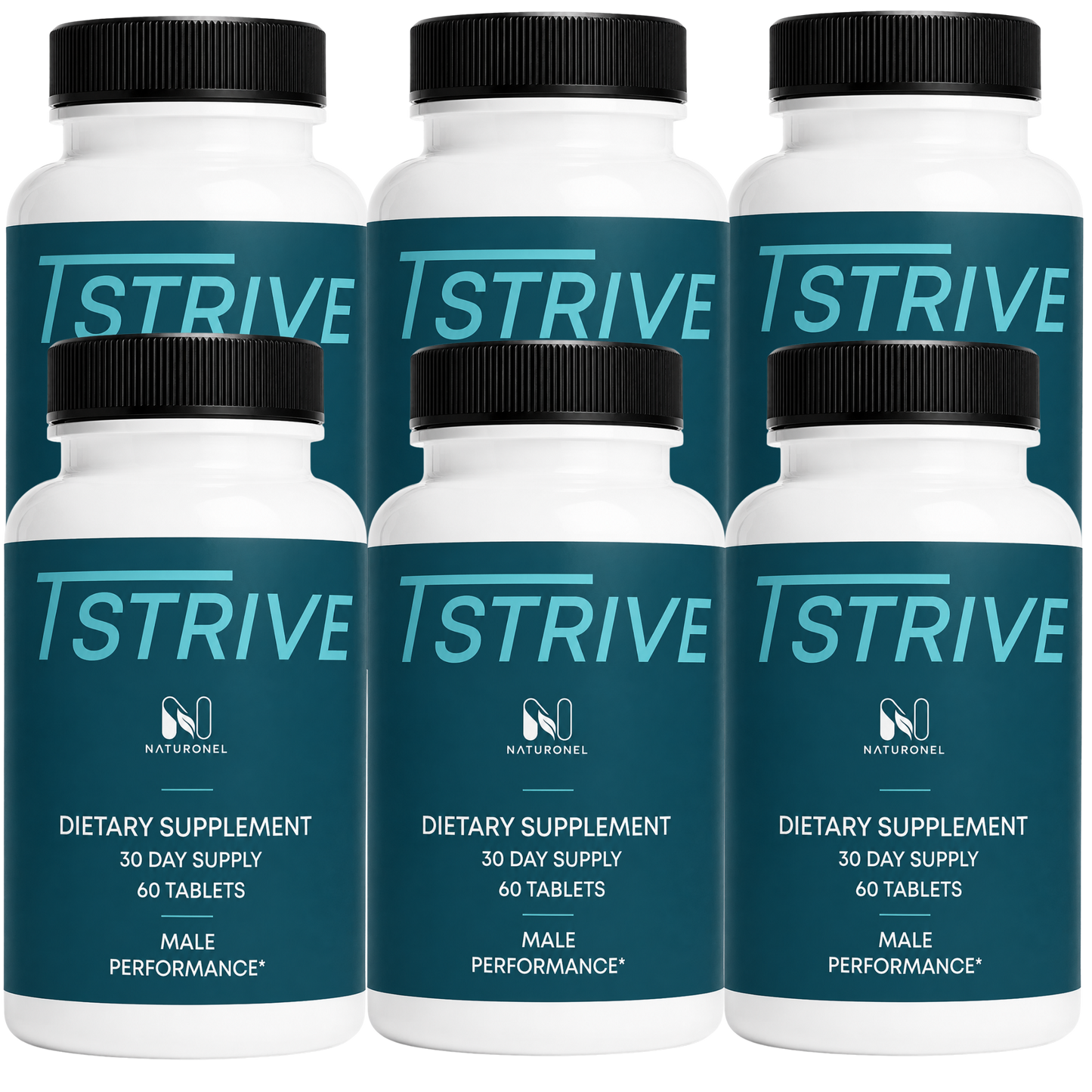 T-Strive Male Performance Supplement for Men – Daily Vitality Formula with Herbal & Nutrient Blend - 6 Bottle