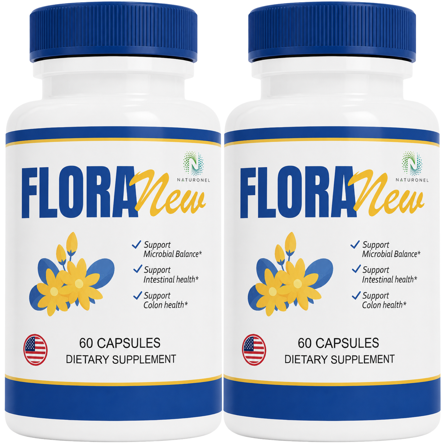 Flora New (2 Pack) Premium Multi-Ingredient Daily Wellness Formula with Raspberry Ketones, African Mango, Green Tea Extract, Apple Cider Vinegar & Grape Seed Extract