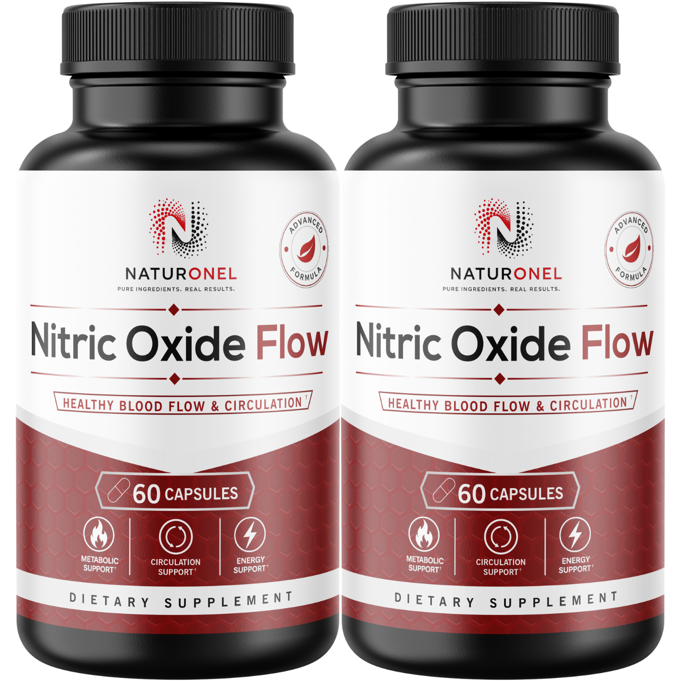 Nitric Oxide Flow Supplement (2 Pack) – L-Arginine, L-Citrulline & Beta-Alanine Formula for Healthy Blood Flow, Circulation & Energy Support – Nitric Oxide Booster