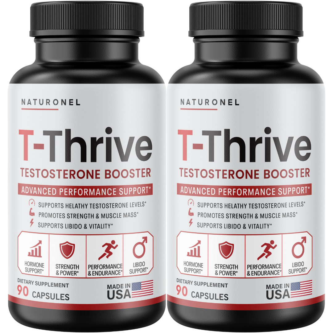 T-Thrive (2 Pack) Testosterone Booster for Men – Advanced Male Performance Formula with Tribulus, Tongkat Ali, Horny Goat Weed, Zinc & Magnesium – Strength, Energy, Vitality & Libido Support