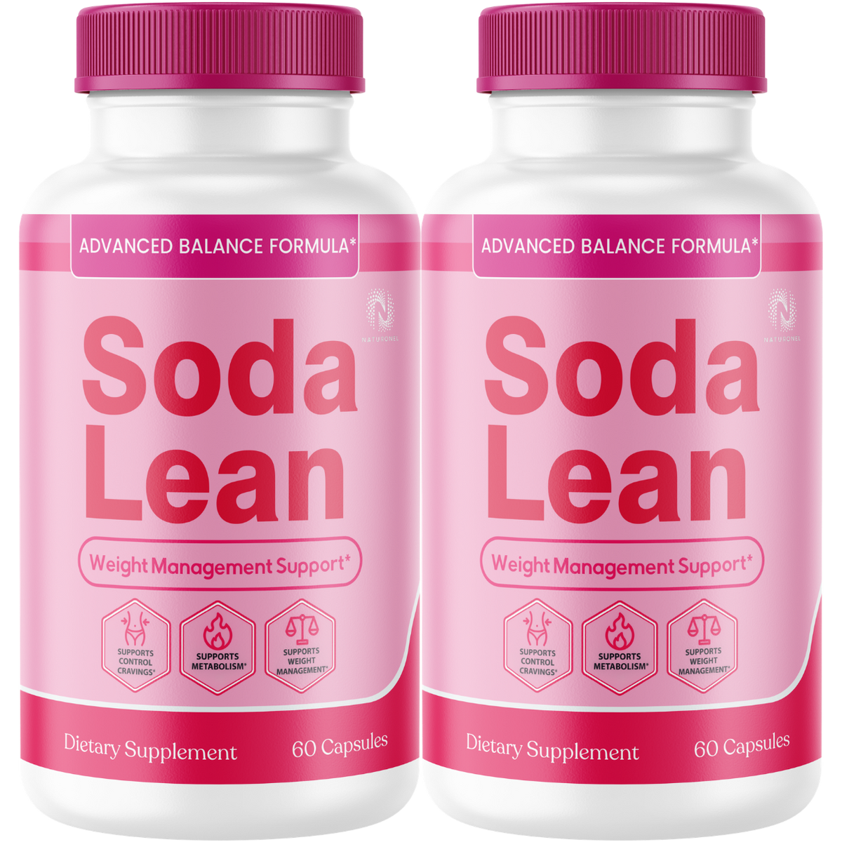 Soda Lean Metabolism Support (2 Pack) – Advanced Weight Management Formula with Raspberry Ketones, African Mango, Green Tea Extract & Apple Cider Vinegar