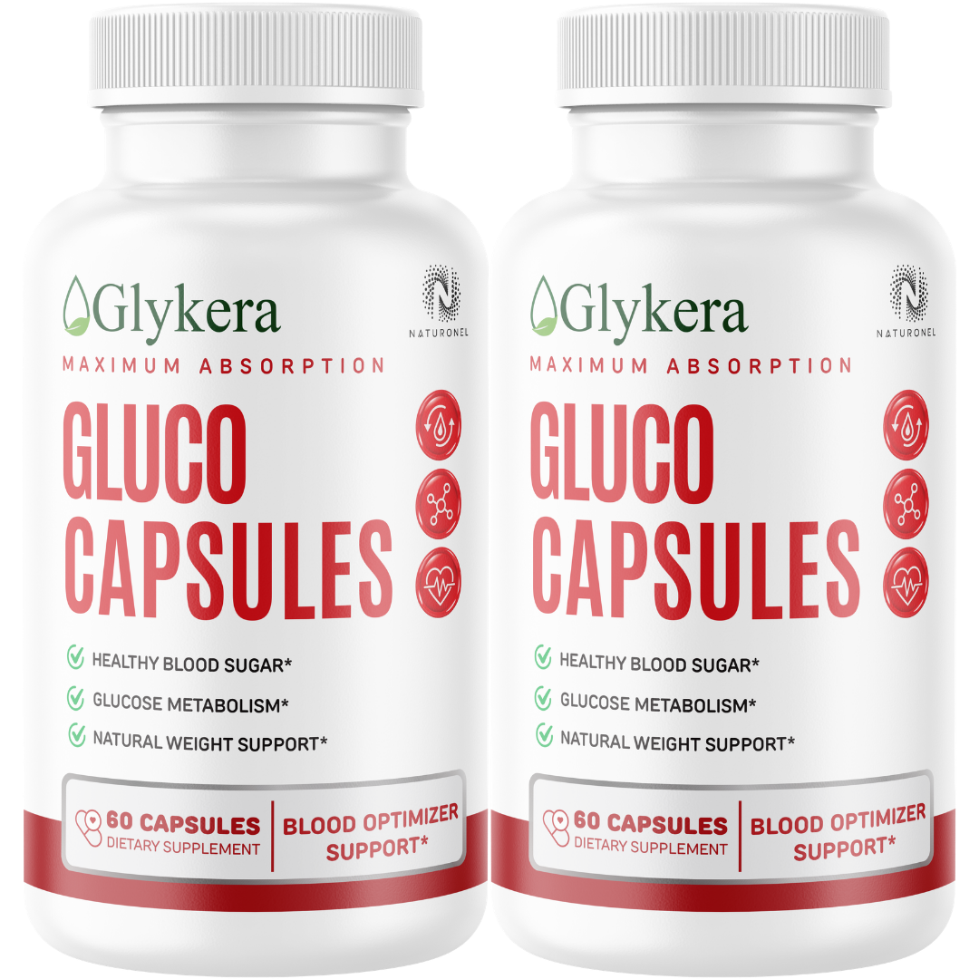 Glykera Gluco Capsules (2 Pack) – Maximum Absorption Blood Sugar Support Formula with Chromium, Cinnamon, Bitter Melon, Gymnema, Banaba & Alpha Lipoic Acid – Glucose Metabolism & Weight Support