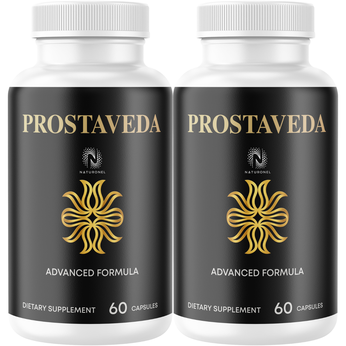 Prostaveda (2 Pack) Prostate Support Capsules for Men – Saw Palmetto, Pygeum, Plant Sterols, Zinc, Selenium, Green Tea, Reishi & Shiitake