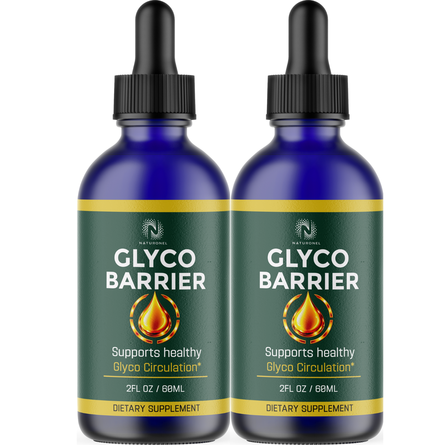 Glyco Barrier (2 Pack) Liquid Drops – Advanced Glyco Circulation Support Formula with L-Arginine HCl, L-Glutamine & L-Tryptophan