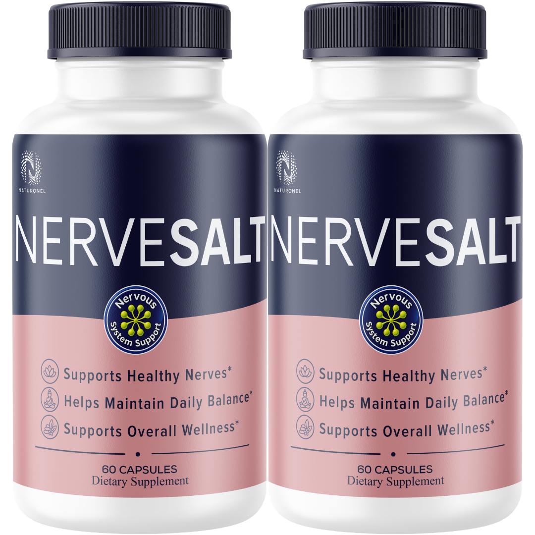 NerveSalt (2 Pack) Daily Nerve Wellness Supplement – Supports Healthy Nerves & Daily Balance – Turmeric, Ginger, Glucosamine Formula