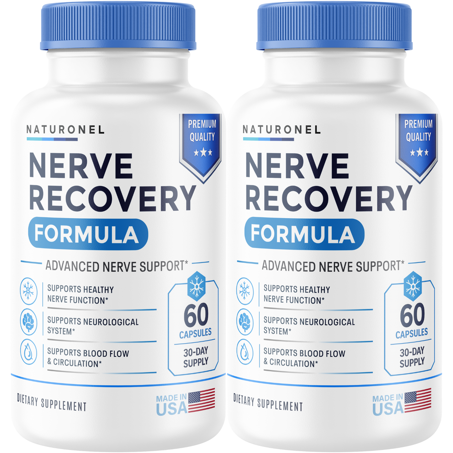 Nerve Recovery Formula (2 Pack) – Advanced Nerve Support Supplement with Turmeric, Glucosamine, Boswellia, Ginger, MSM & BioPerine® – Supports Healthy Nerve Function, Neurological Health & Circulation