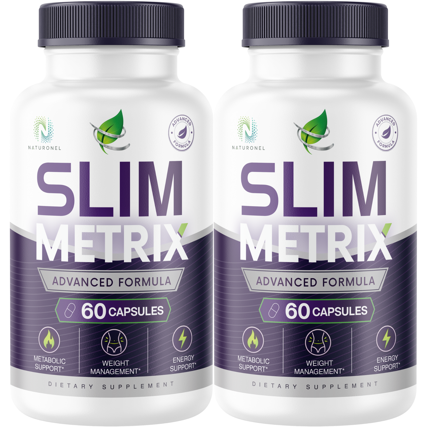 Slim Metrix Advanced (2 Pack) Weight Management Formula – Raspberry Ketones, African Mango, Apple Cider Vinegar, Green Tea Extract & Kelp, Metabolic Support Supplement, Energy Support