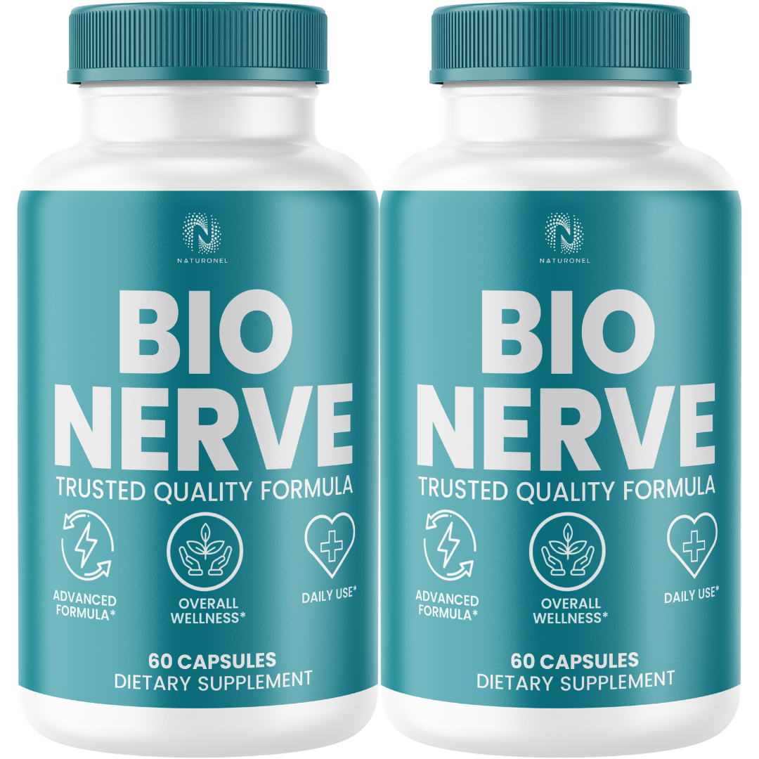 Bio Nerve Advanced Nerve Support Formula (2 Pack) – Turmeric, Glucosamine, Chondroitin, Frankincense, Ginger, MSM, BioPerine & Quercetin – Overall Wellness Support