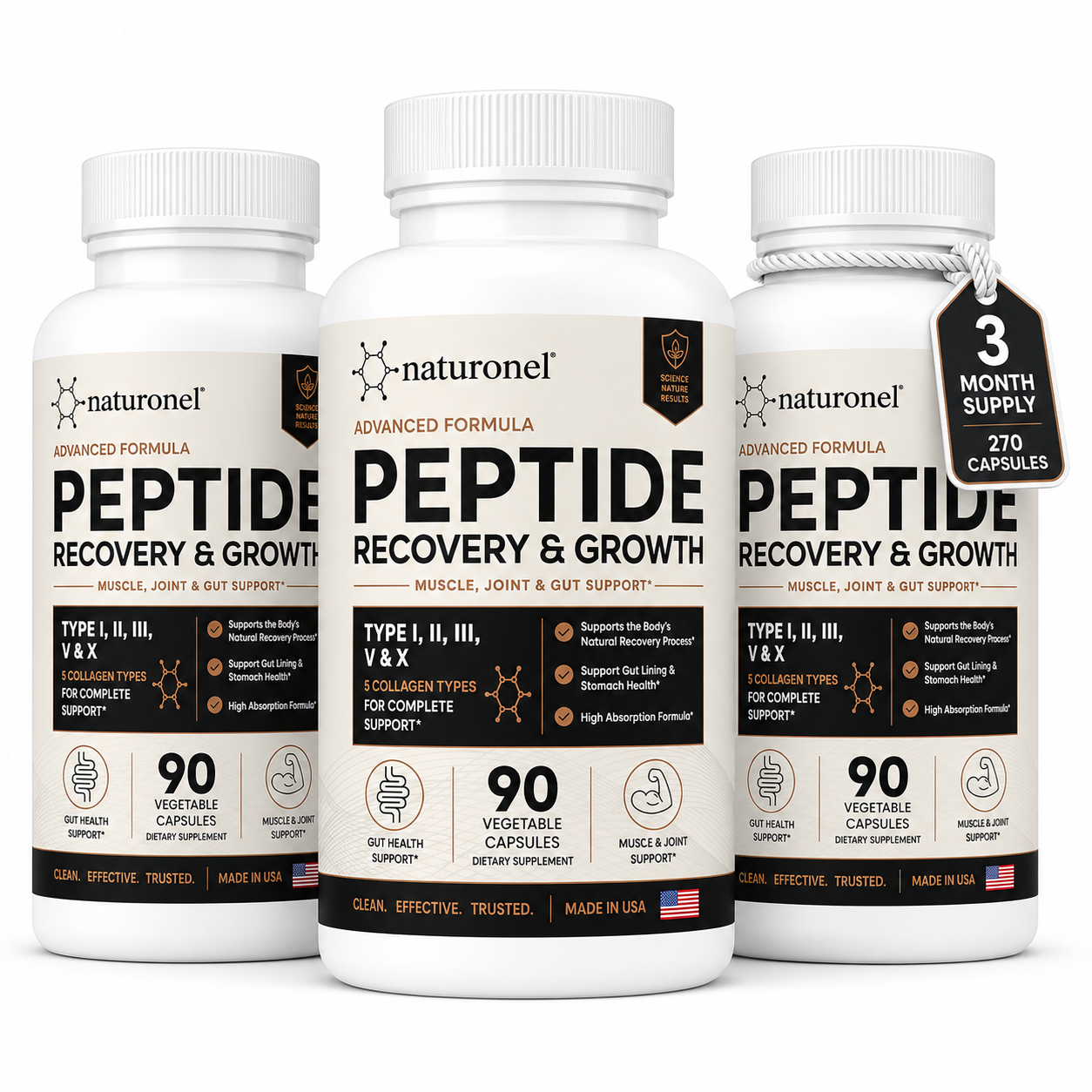 Naturonel Advanced Peptide Recovery & Growth - 90 Capsules