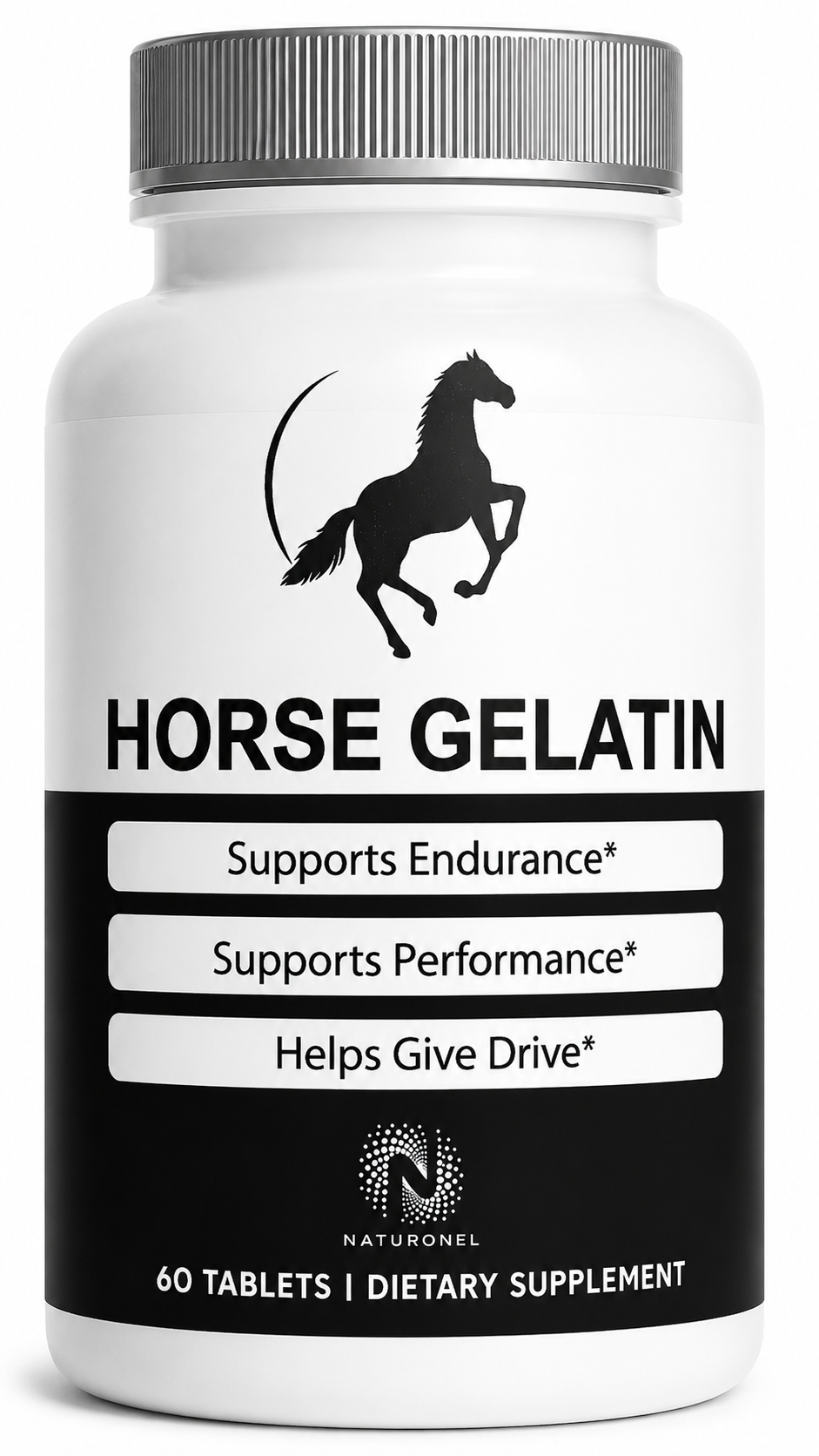 Horse Gelatin Supplement for Horses – Equine Performance & Endurance Formula, Supports Drive & Daily Vitality - 60 Tablets