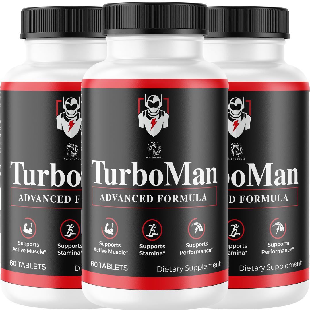 TurboMan (3 Pack) Supplement – Advanced Men's Performance Formula with Longjack, Maca, L-Arginine, Zinc & Ginseng, Supports Stamina, Performance & Active Muscle