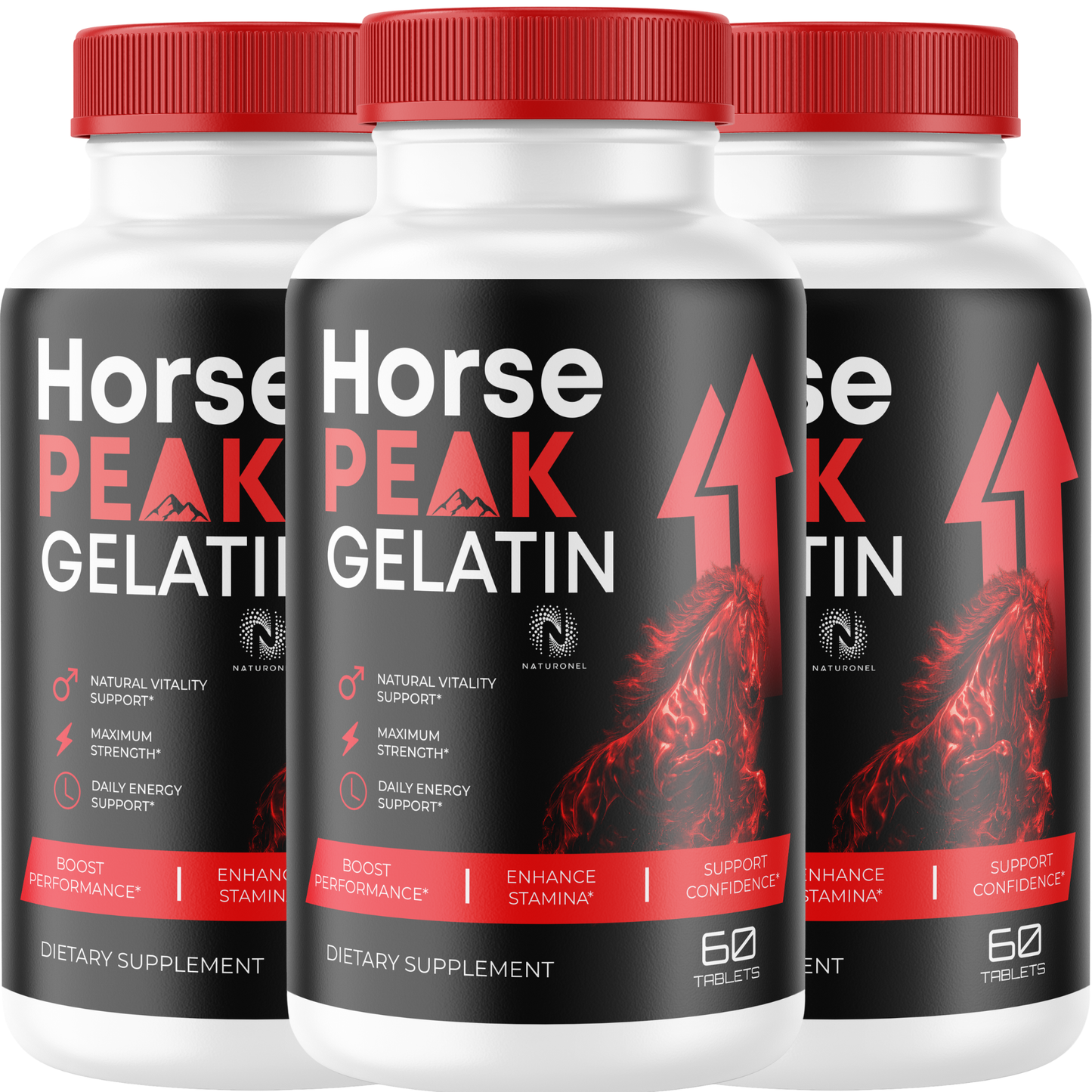 Horse Peak Gelatin Tablets for Men (3 Pack) - Longjack Tongkat Ali, Maca Root, L-Arginine, Tribulus, Muira Puama, Ginseng, Zinc & Boron Complex - Daily Men's Vitality Formula (Copy)